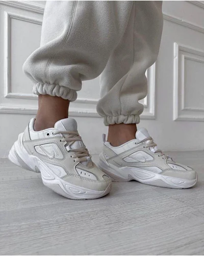 کتونی نایک تکنو‌ رویه چرم زنانه کرم (Nike M2K Tekno)